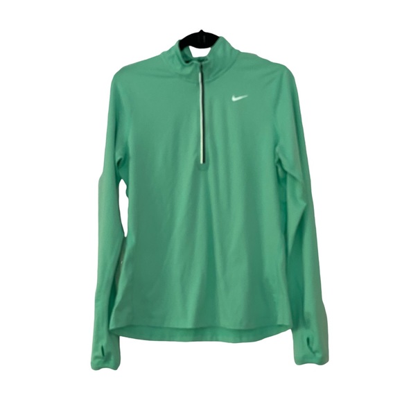 Nike Dry Fit Green Element Running 1/2 Zip Running Jacket Shirt Green Medium - Picture 6 of 11
